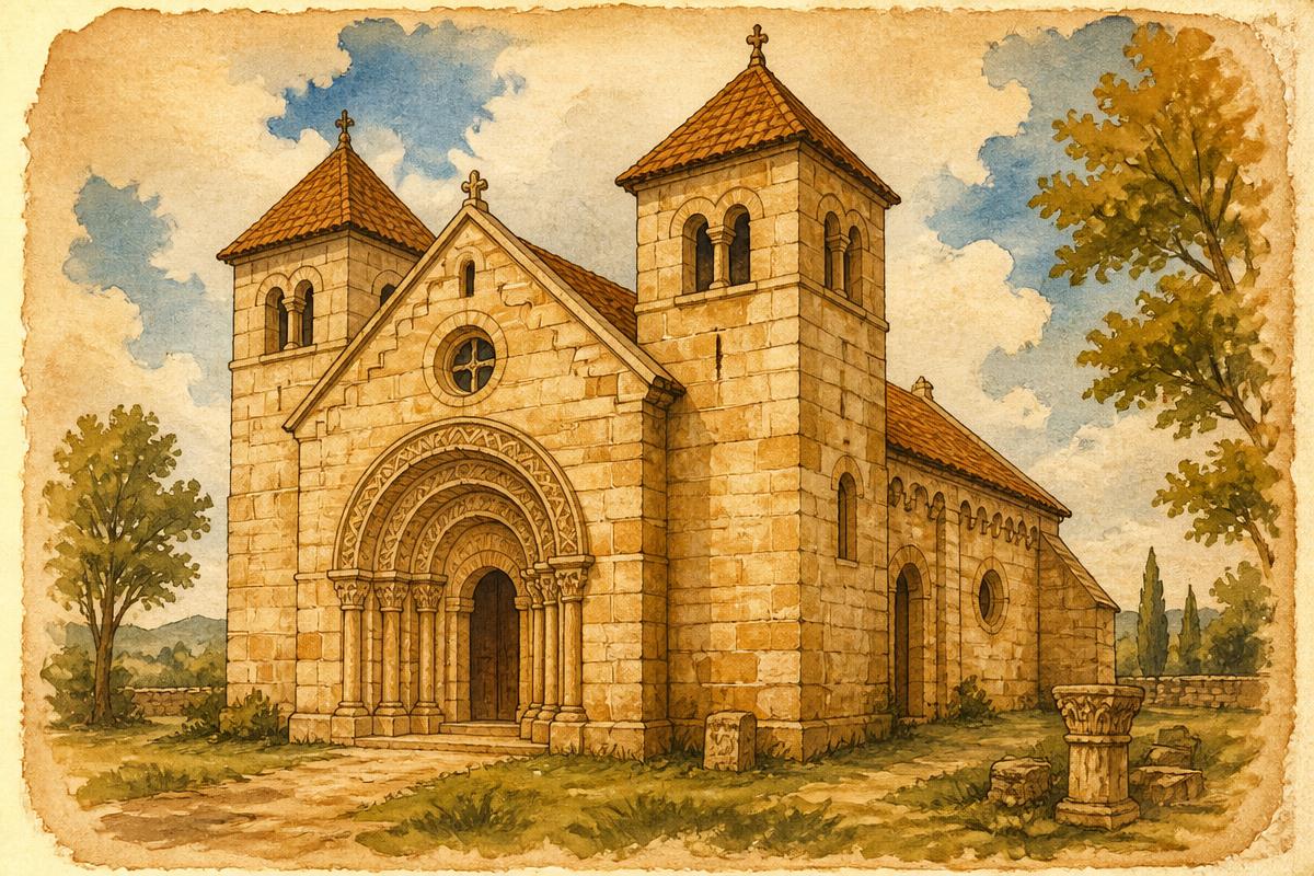 Csarodai református templom – Román stílusú templom illusztrációja